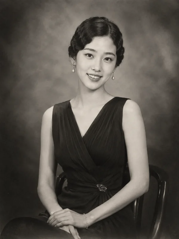 Adult-presenting fictional portrait for aiporngenerate.com: 1920s silver gelatin portrait vintage classic